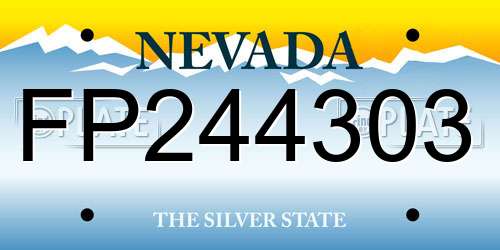 FP244303 Nevada License Plate