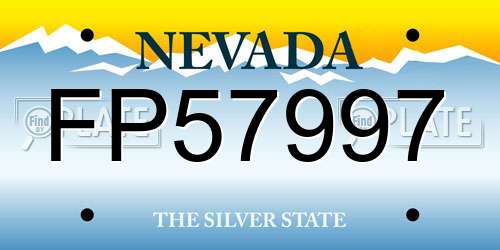 FP57997 Nevada License Plate