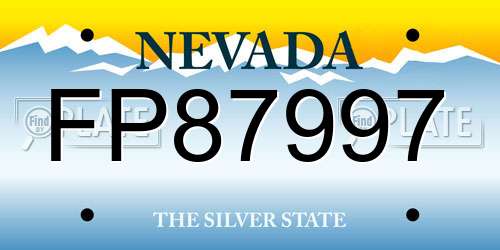 FP87997 Nevada License Plate