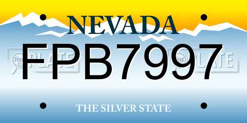 FPB7997 Nevada License Plate