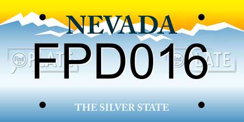 FPD016 Nevada License Plate