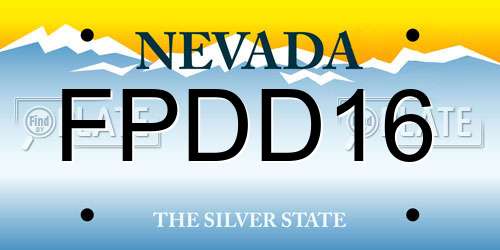 FPDD16 Nevada License Plate