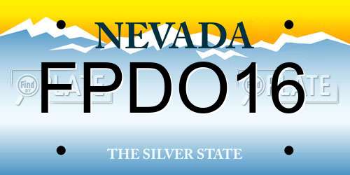 FPDO16 Nevada License Plate