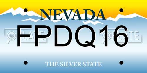 FPDQ16 Nevada License Plate