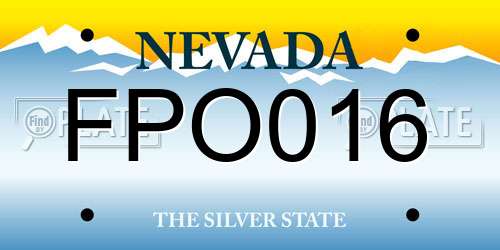 FPO016 Nevada License Plate