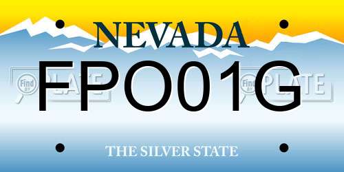 FPO01G Nevada License Plate