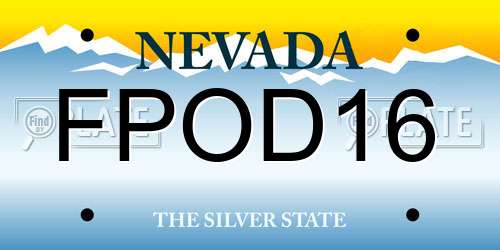 FPOD16 Nevada License Plate