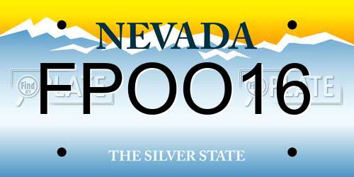 FPOO16 Nevada License Plate