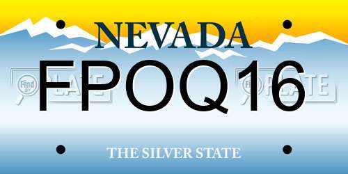 FPOQ16 Nevada License Plate