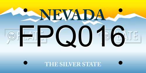 FPQ016 Nevada License Plate