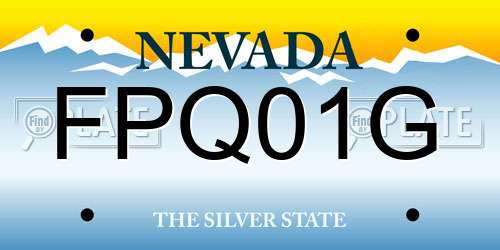FPQ01G Nevada License Plate