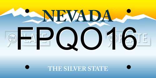 FPQO16 Nevada License Plate