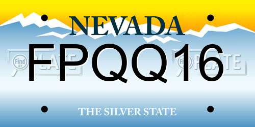 FPQQ16 Nevada License Plate