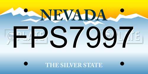 FPS7997 Nevada License Plate