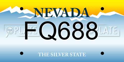 FQ688 Nevada License Plate