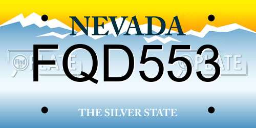 FQD553 Nevada License Plate