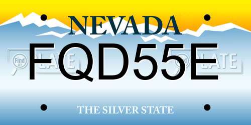 FQD55E Nevada License Plate