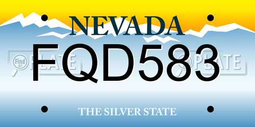 FQD583 Nevada License Plate