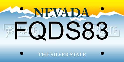 FQDS83 Nevada License Plate