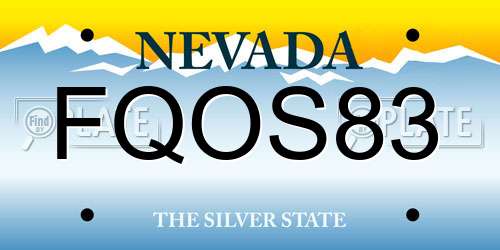 FQOS83 Nevada License Plate