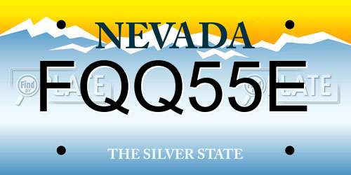 FQQ55E Nevada License Plate