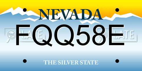 FQQ58E Nevada License Plate