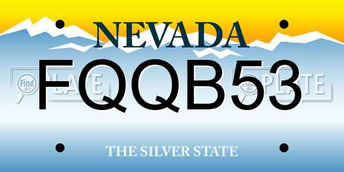 FQQB53 Nevada License Plate