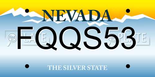 FQQS53 Nevada License Plate