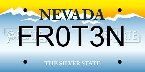 FR0T3N Nevada License Plate