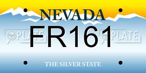 FR161 Nevada License Plate