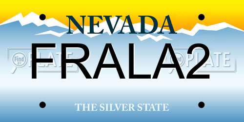 FRALA2 Nevada License Plate