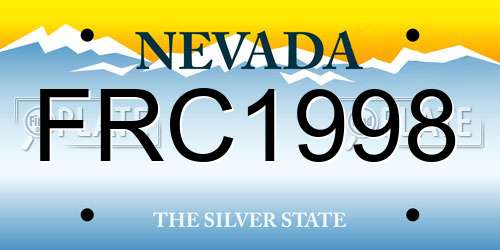 FRC1998 Nevada License Plate
