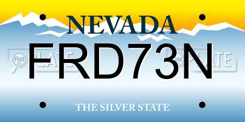 FRD73N Nevada License Plate