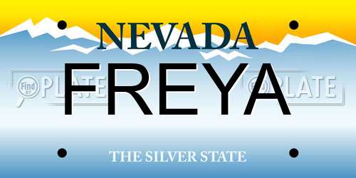 FREYA Nevada License Plate