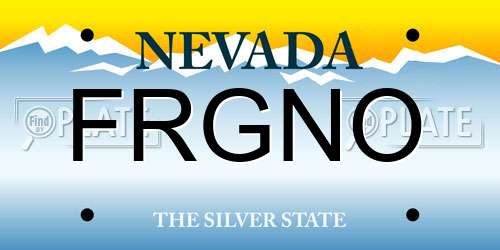 FRGNO Nevada License Plate