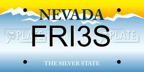 FRI3S Nevada License Plate