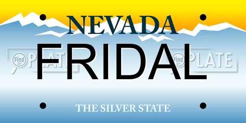 FRIDAL Nevada License Plate