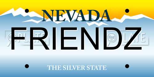 FRIENDZ Nevada License Plate