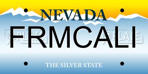 FRMCALI Nevada License Plate