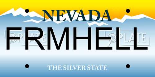FRMHELL Nevada License Plate