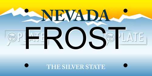 FROST Nevada License Plate