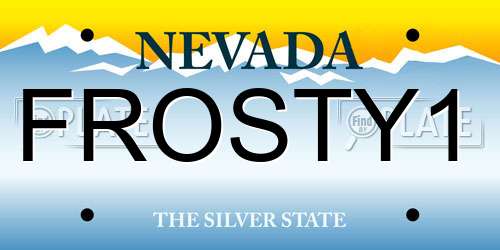 FROSTY1 Nevada License Plate