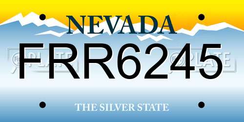 FRR6245 Nevada License Plate
