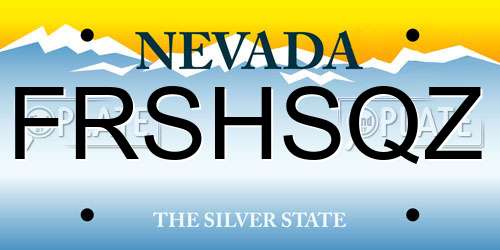 FRSHSQZ Nevada License Plate