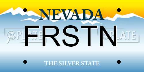 FRSTN Nevada License Plate