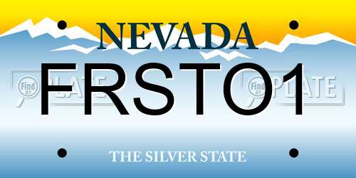 FRSTO1 Nevada License Plate
