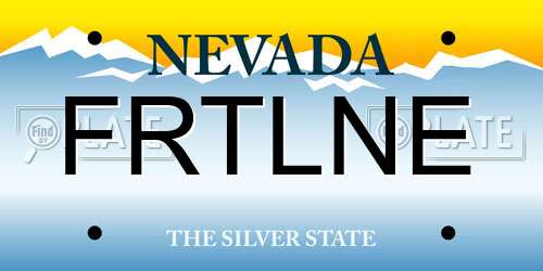 FRTLNE Nevada License Plate