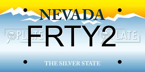 FRTY2 Nevada License Plate