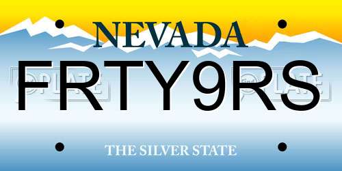 FRTY9RS Nevada License Plate