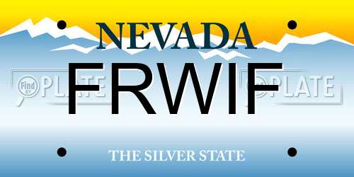 FRWIF Nevada License Plate
